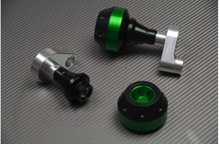 Tampons de protection verts Kawasaki ZX-10R pour sorties piste et route 2004-2005