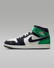Nike Air Jordan 1 Mid SE Men's Trainers in Summit White/Lucky Green Shoes