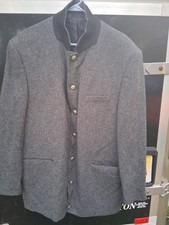 L/XL Gray Wool Confederate Sack Coat Pewter Buttons Civil War Reenacting Jacket