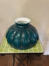 Emerald Green Quilted Ribbed Cased Glass Lamp Shade