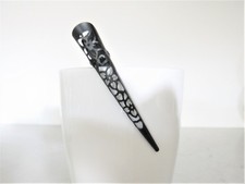 3 inch black filigree flower smaller alligator hair claw clip clamp