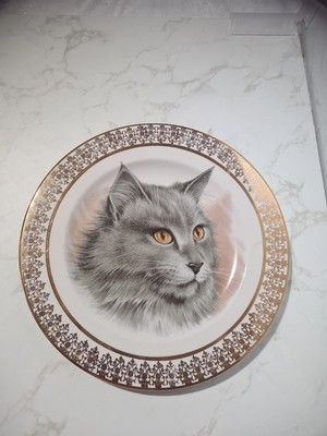 Sampsonite Churchill England Vintage Teller grau Katze ohne Karton