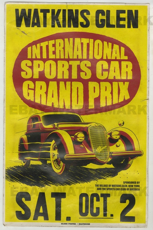 1940's Alfa Romeo 8C Watkins Glen NY Vintage Advertising Poster 11 x 17