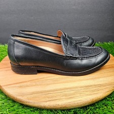 Vionic Waverly Croc Embossed Penny Loafer Leather Black Womens Size 6.5 Slip On