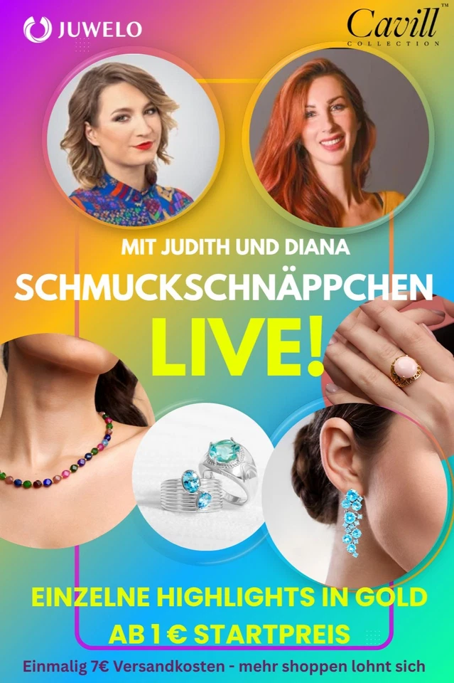 Schmuckschnäppchen mit Diana & Judith - mit Gold Highlights ab 1€ Start