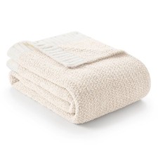 Snuggle Sac Buttery Ivory Throw Blanket for Throw 50"x 60" , Heather