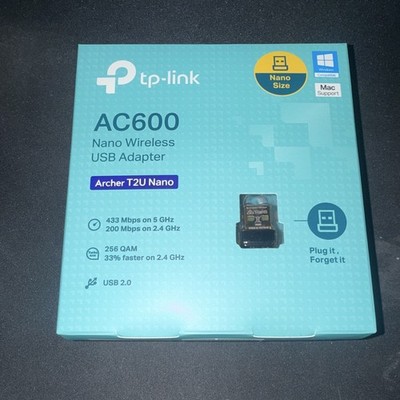 TP-Link AC600 Archer T2U Nano Dual-Band USB 2.0 Wi-Fi Adapter 433Mbps