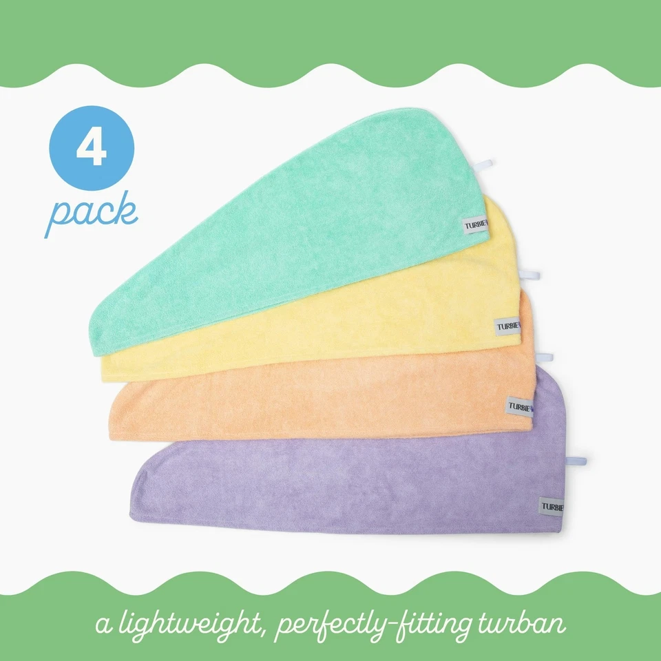 Pacote com 4 toalhas de cabelo de microfibra para beleza, viagem, presente - turbante envoltório de cabelo f... - Imagem 3 de 4
