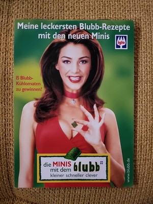 IGLO BLUBB-REZEPTE VERONA FELDBUSCH WERBUNG 2001 REZEPT KARTEN MINIS SPINAT POOT