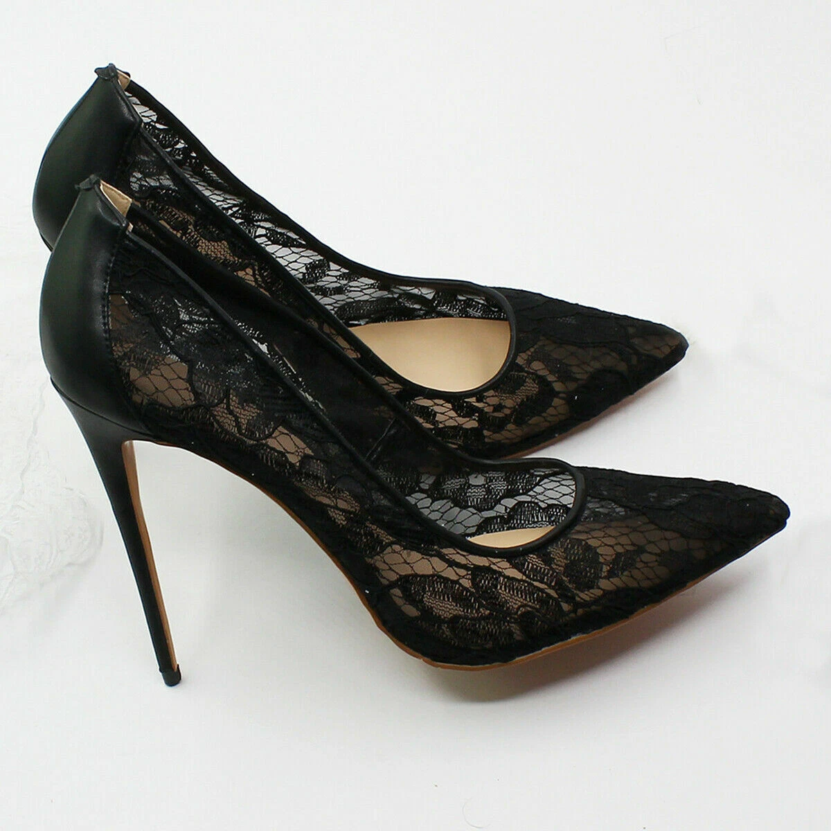 Lace mesh heels sale