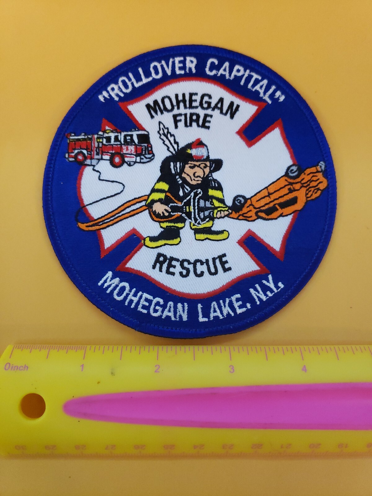 Mohegan Fire Dept Patch Rescue Rollover Capital Mohegan Lake NY New
