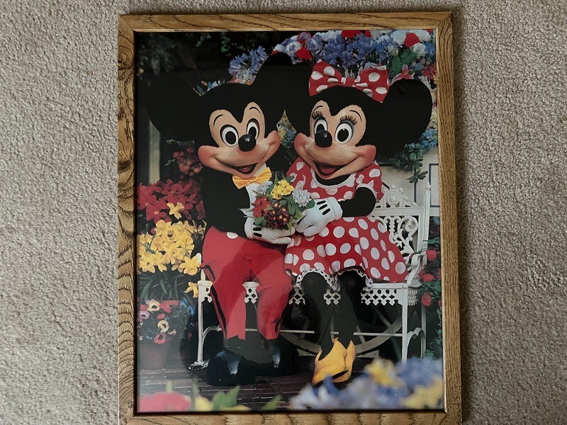 Vintage 1990's – Wood Framed Mickey & Minnie Mouse – 21 in x 17 in