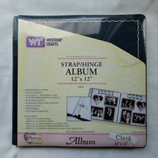 Westrim Crafts NEW VINTAGE Navy Blue Cloth 12x12 Strap/Hinge Album 29001 1999
