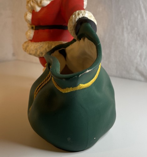 Vtg 1970S Atlantic Mold Ceramic Santa Claus With Bell And Toy Bag Planter/Bowl - Picture 6 of 11