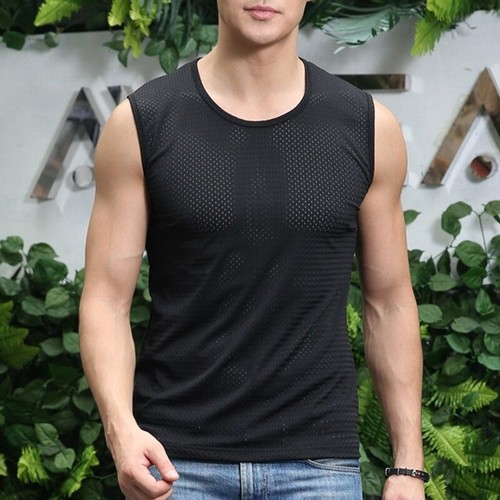 Men Breathable Mesh Vest Sleeveless T 