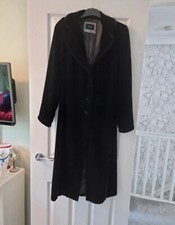 Per Una Black Velvet Gothic Lined Coat Size 14/16