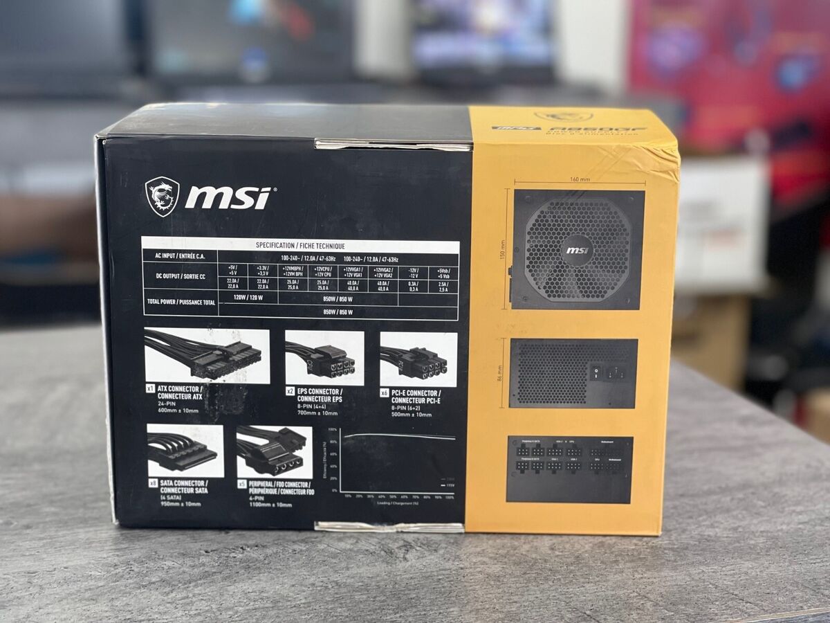 MSI MPG A850GF 850 Watt 80 Plus Gold ATX Fully Modular Power