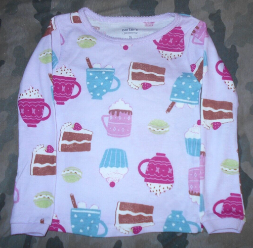 Carter's Girls 2T Deserts & Coffee Longsleeve Pajama Shirt