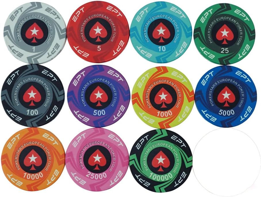 Poker Chips POKERSTARS EPT Ceramic Chips,11 pieces sample