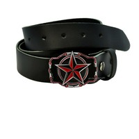 Rockabilly Buckle GüRtelschnalle Stern Design Ornament Star Nautic *008 Rot
