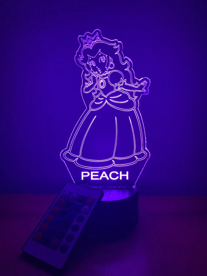 Lámpara de mesa LED Princesa Melocotón Iluminar Luz Nocturna Personalizada GRATIS Personalizado Foto 4 de 4
