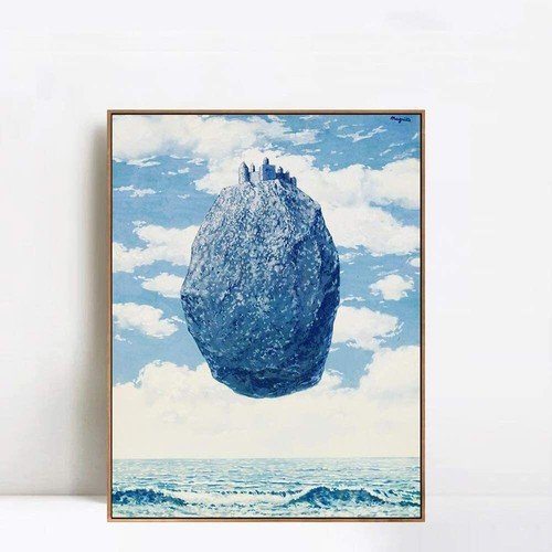 Framed Canvas The Castle Of The Pyrenees By Rene Magritte 24 X32 Ebay