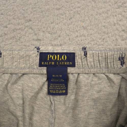 Polo Ralph Lauren Mens M Gray Lounge Pants Joggers Allover Pony Logo Cotton - Picture 7 of 9