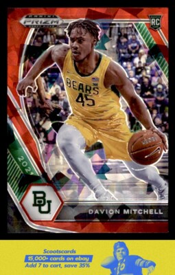2021 Panini Prizm Draft Picks Davion Mitchell Red Ice #13 Baylor Bears
