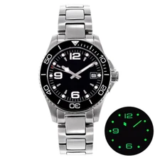 40mm Automatic Diver Watch Black Dial Japan Miyota New Conquest Style Luminous