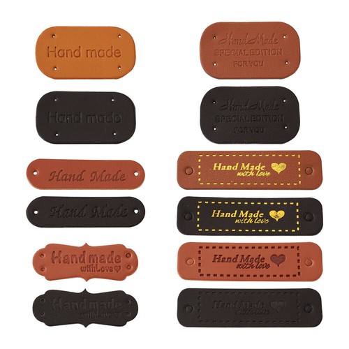 54-72pcs Microfiber Leather Labels "Handmade with Love" Embossed Leather Tags - 第 16/24 張圖片