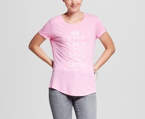 Ladies Womens Breast Cancer Pink T-Shirt Keep Calm and ...