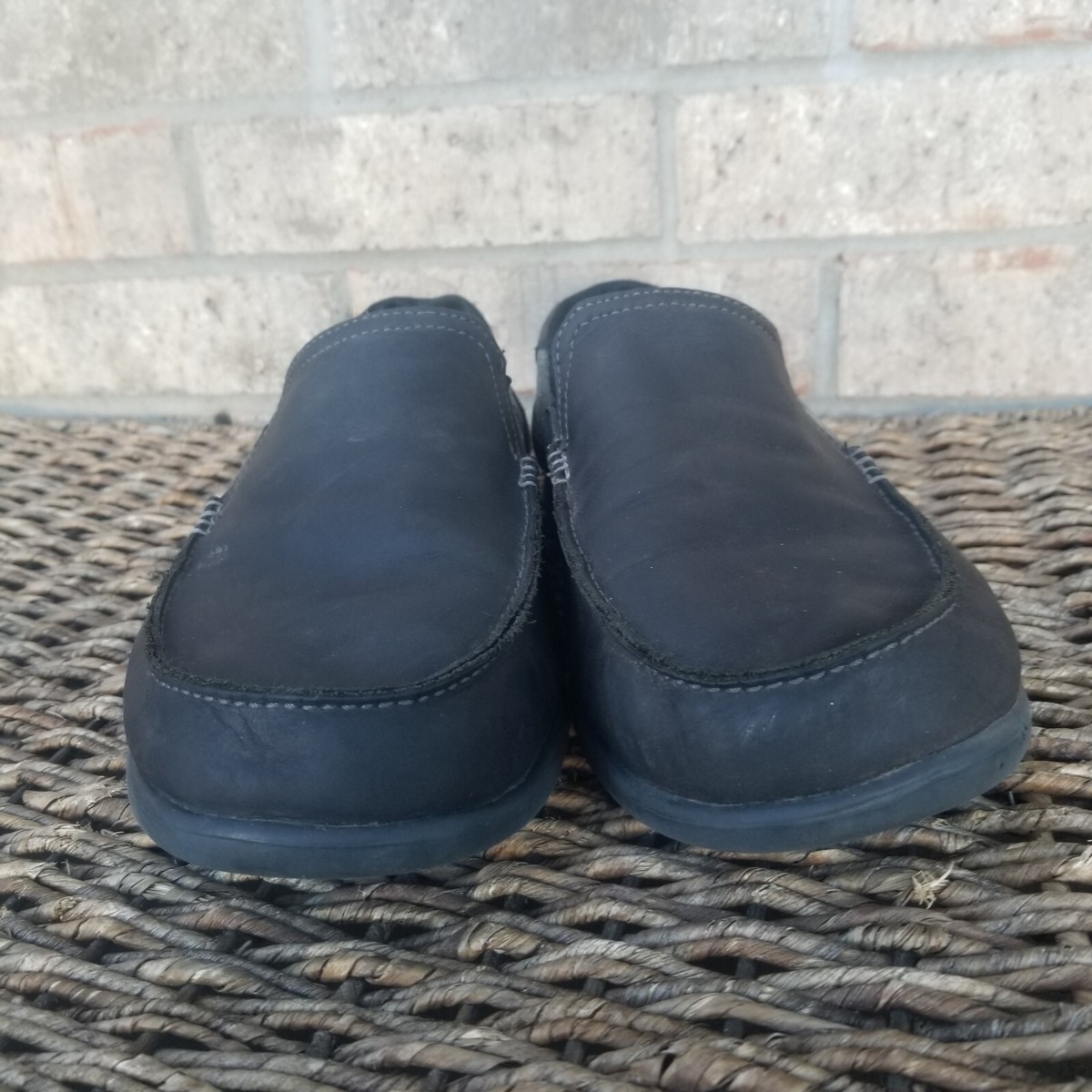 Crocs BLACK Santa Cruz Luxe Leather Triple Comfort Shoes  display picture 3