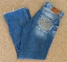 Guess Jeans Men's Desmond Relaxed Fit Vintage Denim Embroidered Pocket Sz 34x32