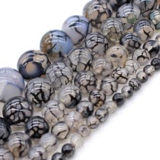 Natura Black Fire Agate Round Beads 15" 6mm 8mm 10mm 12mm Pick Size