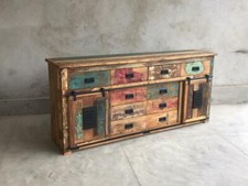 MADIA CREDENZA DESIGN VINTAGE INDUSTRIALE SHABBY CHIC ETNICO FERRO LEGNO CASA LO
