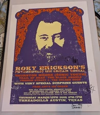 Roky Erickson Poster Psychadelic Ice Cream Social Signed and Autographed