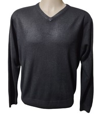 Dockers Sweater Mens Large Blue 100 Acrylic Long Sleeve Knitted Pullover V-Neck