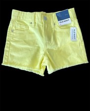 Girls Size 6 Old Navy High Rise Shorts NWT Highlighter Yellow 3 Inseam