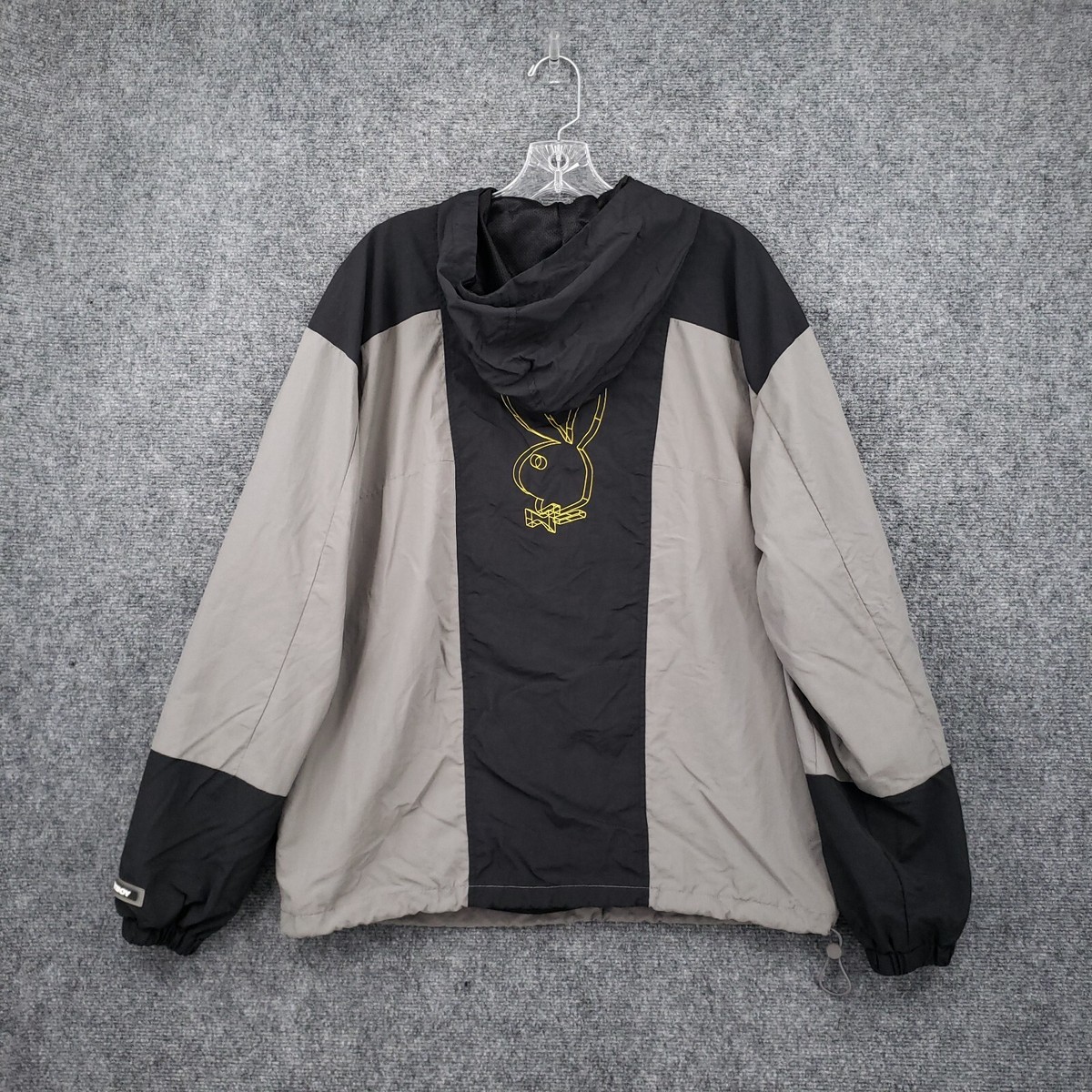 Playboy By Pacsun Jacket Mens Small Gray Black 1/4 Zip Bunny