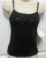 Motionwear Camisole TAP SLASH Top BLACK W/ LILAC Backing Small Adult