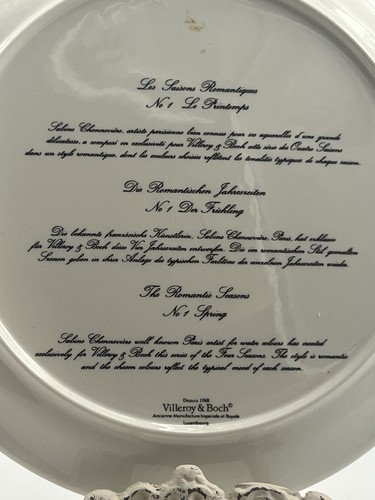 *2~Villeroy & Boch 9.25” Plates "The Romantic Seasons” No 1 and 4 Spring Winter - Picture 4 of 6