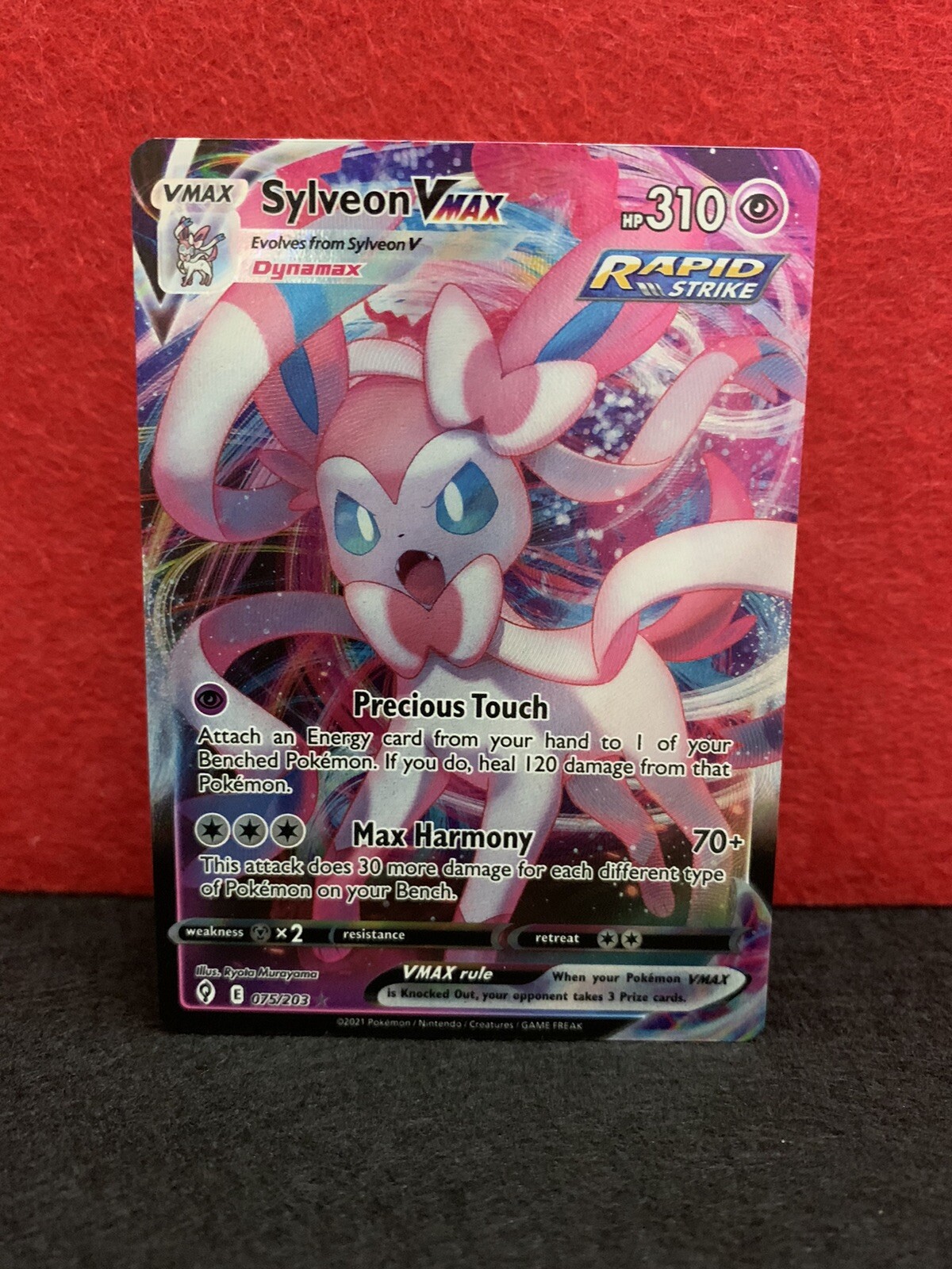 Sylveon VMAX 075/203 Pokemon TCG Evolving Skies Full Art Ultra Rare NM/M Fresh