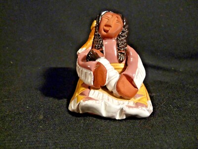 Vtg Keena Signed Mohawk American Indian Sculpture Art Hadenosaunee Woman Baby