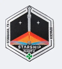 SPACE X STARSHIP SECOND TEST FLIGHT- SUPER HEAVY- STARBASE, TX 2ND MISSION PATCH