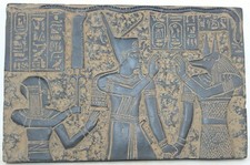 Rare Ancient Egyptian Antique Stela of Anubis and king BC Egyptology
