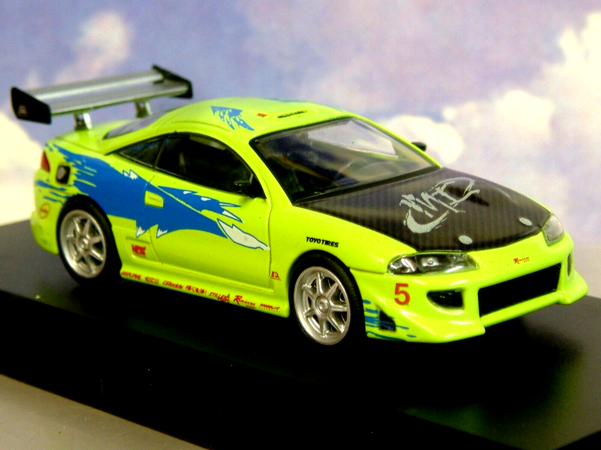 GREENLIGHT 1/43 BRIAN'S 1995 MITSUBISHI ECLIPSE LIME GREEN FAST