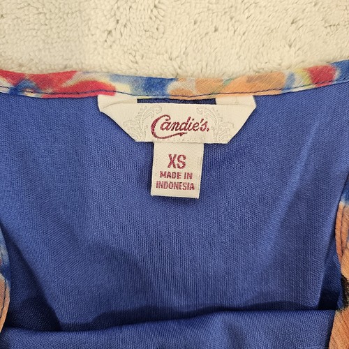 Vintage Y2k Candies blau Blumen Maxikleid Spaghettiträger Hi-Lo Gr. XS Resort Kreuzfahrt - Bild 6 von 10