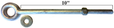 JONES-SPORTS Eye Bolt One Pack 1/2" x 10" Drop Forged Hot-Dipped Galvanized Eyebolt