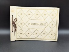 VTG Photo Album Scrap Book Embossed Black Pages Never Used Expandable 12.5x8.75"