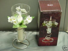 NEW Decorative Floating Candle w/White Flowers